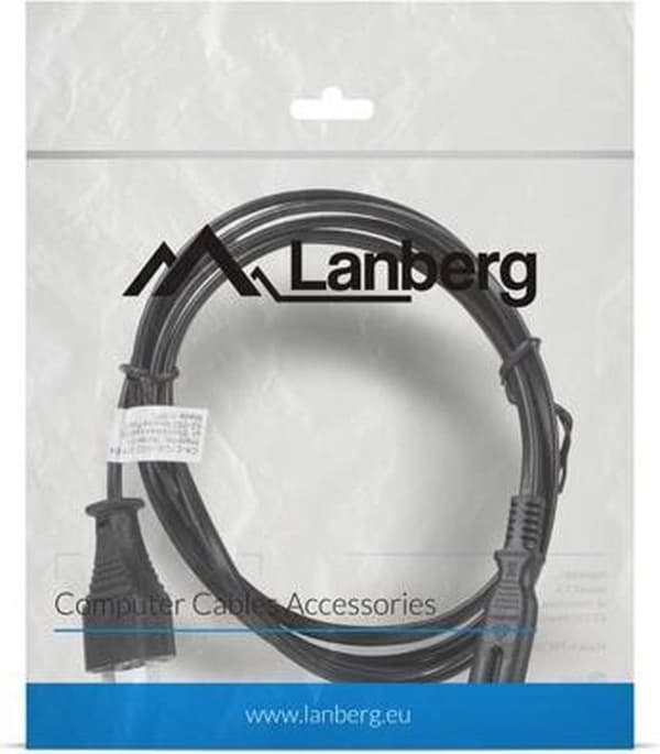 Lanberg CA-C7CA-10CC-0018-BK strømkabel Sort 1,8 m C7-kobling CEE7/16