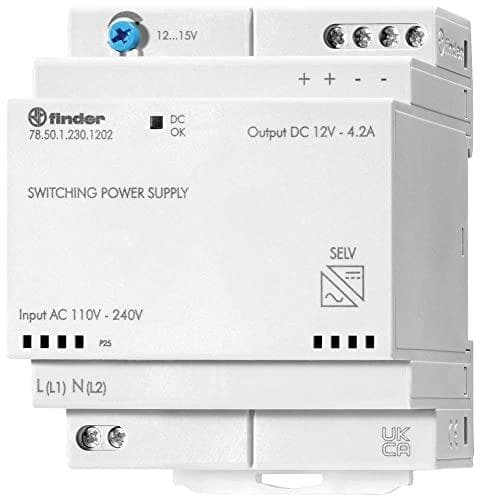 Finder 78.50.1.230.1202 DIN-skena strömförsörjningsenhet (DIN-skena) 12 V/DC 4,6 A 50 W (78.50.1.230.1202)