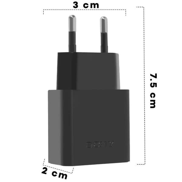 Nätladdare - SONY - Sony USB 15W Quick Charge 3.0 - Svart - Qualcomm Quick Charge 3.0 - USB-port