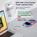 Miniatyrbild 2 av 4: Snabbladdare iPhone20W USB C iPhone-laddare med original iPhone-laddningskabel 1mUSB C-strömadapter AC-kontakt [W152]