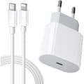 Miniatyrbild 1 av 4: Snabbladdare iPhone20W USB C iPhone-laddare med original iPhone-laddningskabel 1mUSB C-strömadapter AC-kontakt [W152]