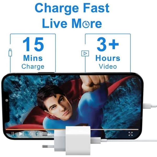 AC ADAPTER 20W Snabbladdare USB C Con-kabel 1M, USB C Väggkontakt Strömförsörjningsadapter Strömförsörjning 3.0 230