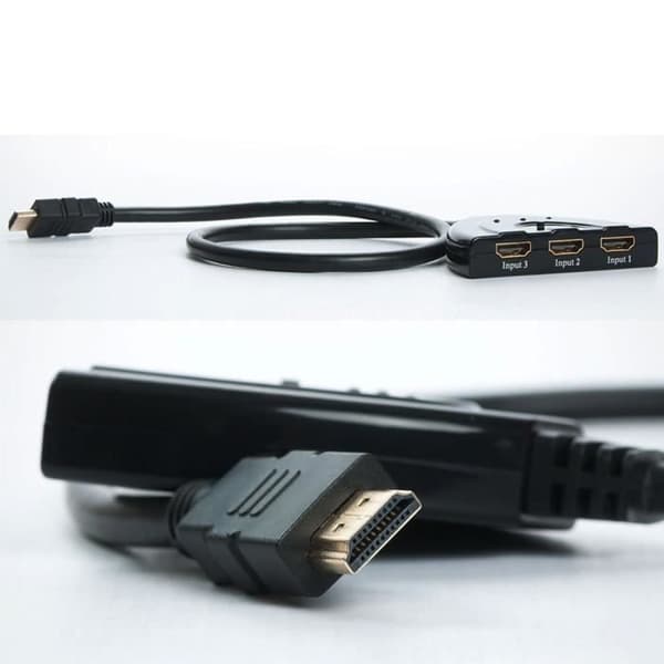3-portars HDMI splitterväljare HUB för 1080p HDTV med HDMI-kabel (Storbritannien import)