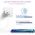 Miniatyrbild 4 av 4: 20W USB C-snabbladdare med 1M-kabel USB-C-vägg Snabbströmkontakt Nätadapter för telefon 12-12 Mini - 12 Pro