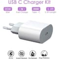 Miniatyrbild 2 av 4: 20W USB C-snabbladdare med 1M-kabel USB-C-vägg Snabbströmkontakt Nätadapter för telefon 12-12 Mini - 12 Pro