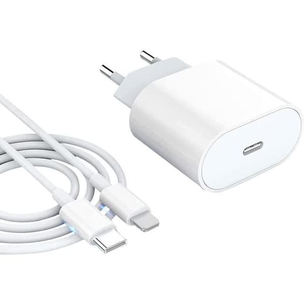 20W USB C-snabbladdare med 1M-kabel USB-C-vägg Snabbströmkontakt Nätadapter för telefon 12-12 Mini - 12 Pro