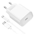 Miniatyrbild 1 av 4: 20W snabbladdare strömadapter + USB-C Lightning-kabel för iPhone
