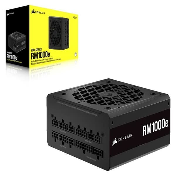 CORSAIR - RM1000e - Strömförsörjning - 1000 Watt - ATX 3.0 Silent - Certifierad 80 PLUS Guld - (CP-9020264-EU)