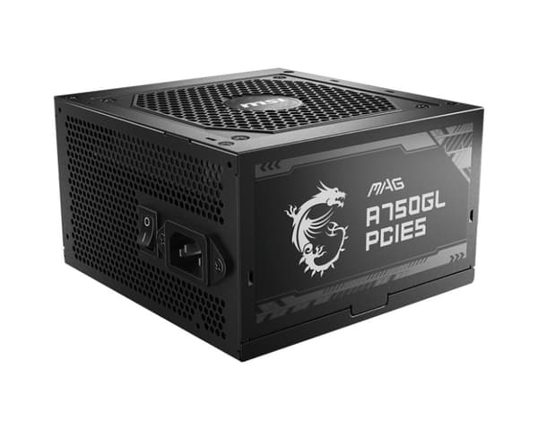 MSI MAG A750GL PCIE5 - Strømforsyning (intern) - ATX12V 3.0 - EPS12V - 80 PLUS Guld - AC 100-240 V - 750 Watt - aktiv PFC (306-7ZP8B11-CE0) Sort