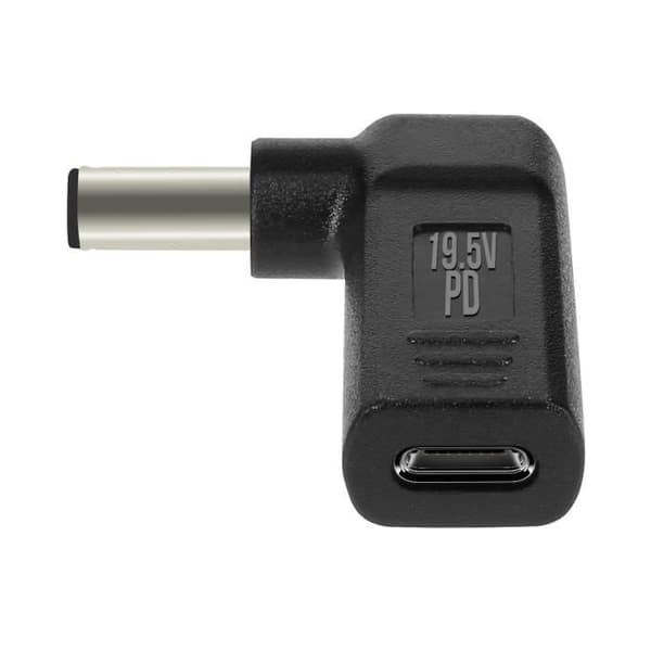 Vinklad USB-C till DELL laddningsadapter för bärbar dator 7,4 x 5,0 mm, svart
