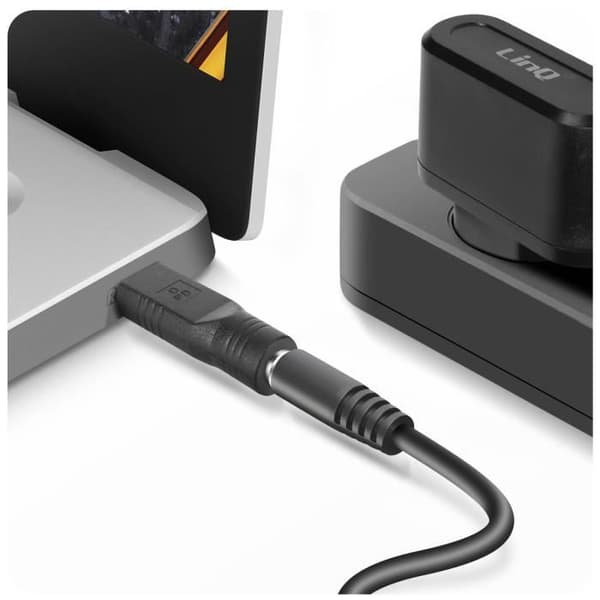AVIZAR 197499-ADA-C007 DC 5,5 x 2,1 mm till USB-C-laddningsadapter - Svart - Kompatibel med alla USB C-enheter