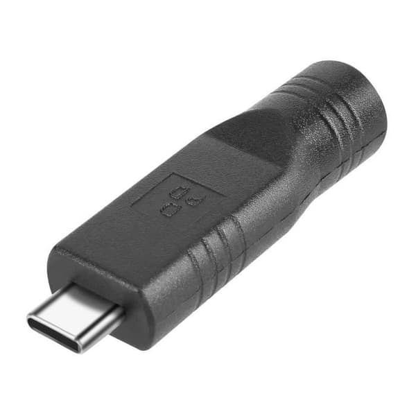 AVIZAR 197499-ADA-C007 DC 5,5 x 2,1 mm till USB-C-laddningsadapter - Svart - Kompatibel med alla USB C-enheter