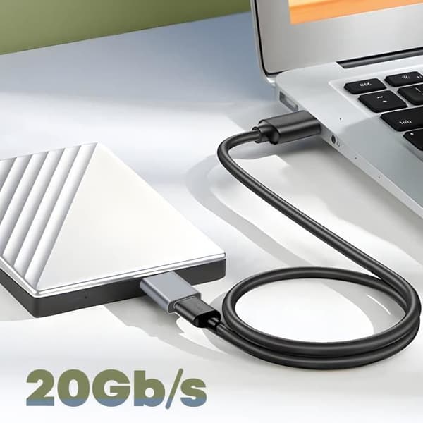 USB-C till Micro B-adapter - Grå - Laddning och synkronisering - Hastighet 5 Gbit/s - Aluminiumlegering