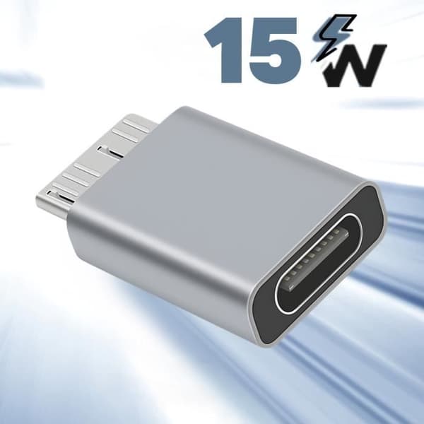USB-C till Micro B-adapter - Grå - Laddning och synkronisering - Hastighet 5 Gbit/s - Aluminiumlegering