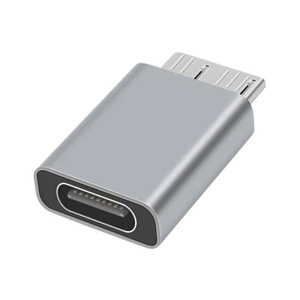 USB-C till Micro B-adapter - Grå - Laddning och synkronisering - Hastighet 5 Gbit/s - Aluminiumlegering