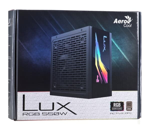 Strømforsyning Aerocool Lux RGB 550M 550 W Sort