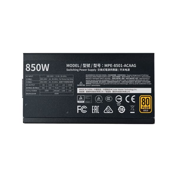 Cooler Master MWE Gold 850 - V2 Full Modulaarinen virtalähde 850 W 24-nastainen ATX ATX musta