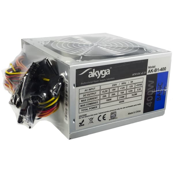 Akyga AK-B1-400 strømforsyningsenhed 400 W 20+4 pin ATX ATX Grøn