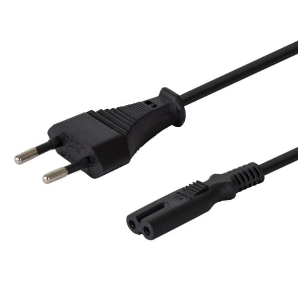 SAVIO Strömkabel 2pin (M) 3m CL-105 Svart