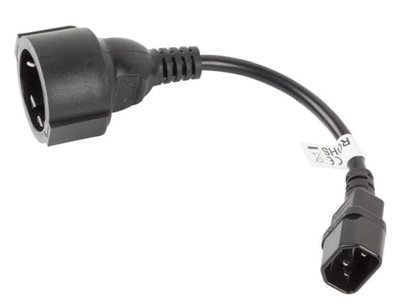 Lanberg CA-C14E-10CC-0018-BK strømkabel Sort C14 kobling