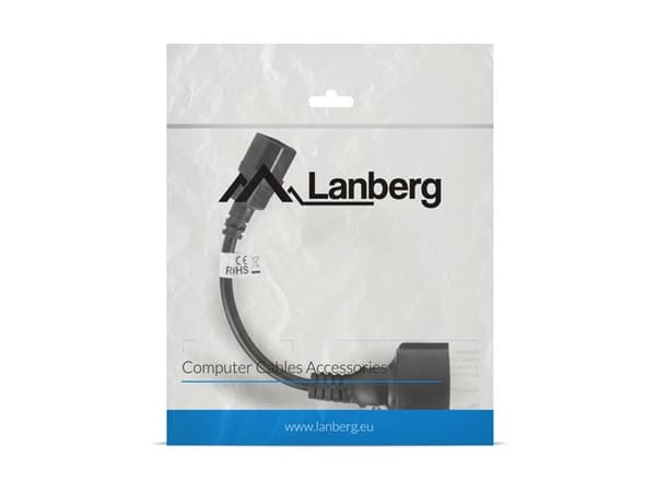 Lanberg CA-C14E-10CC-0018-BK strømkabel Sort C14 kobling