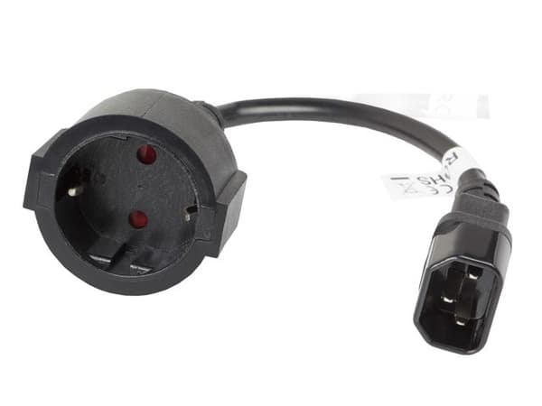 Lanberg CA-C14E-10CC-0018-BK strømkabel Sort C14 kobling