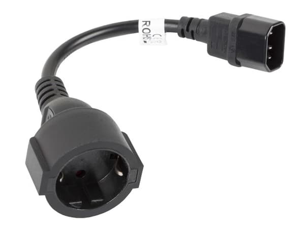Lanberg CA-C14E-10CC-0018-BK strømkabel Sort C14 kobling