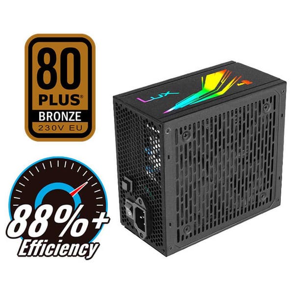 Aerocool Strømforsyning Lux Rgb 550w 80 Plus Bronze Sort