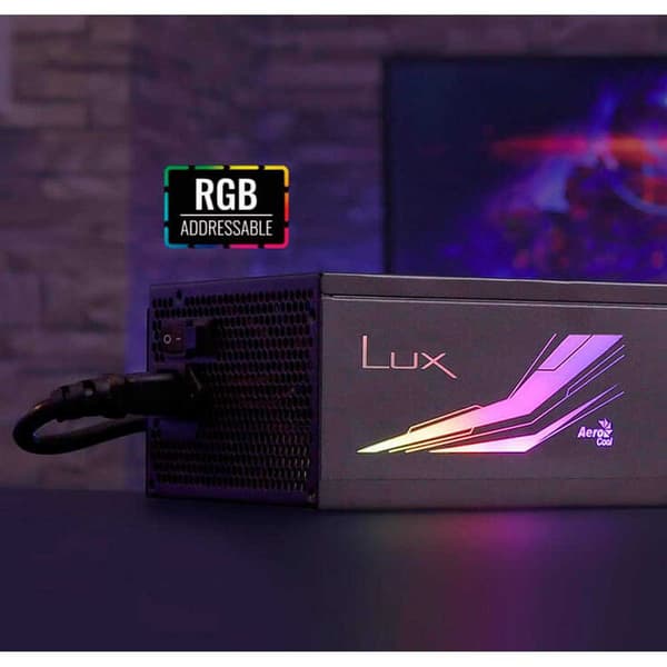 Aerocool Strømforsyning Lux Rgb 550w 80 Plus Bronze Sort