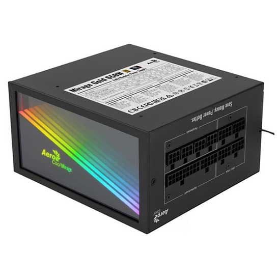 Aerocool Strømforsyning Mirage Rgb 650w Modular 80 Plus Gold Sort Sort