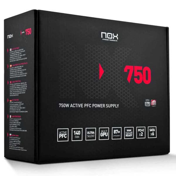 Nox Strømforsyning Nxs750 750w Rød,Sort