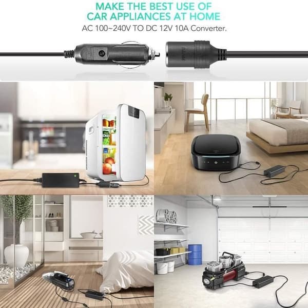 Nätladdare 10A 120W AC till DC Adapter 220V 12V Elektronisk omvandlare Cigarettändaruttag Bil 100-240V Transformator