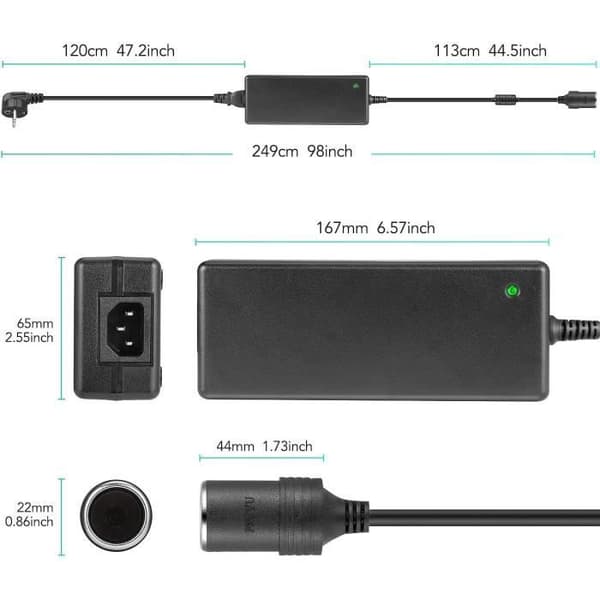 Nätladdare 10A 120W AC till DC Adapter 220V 12V Elektronisk omvandlare Cigarettändaruttag Bil 100-240V Transformator
