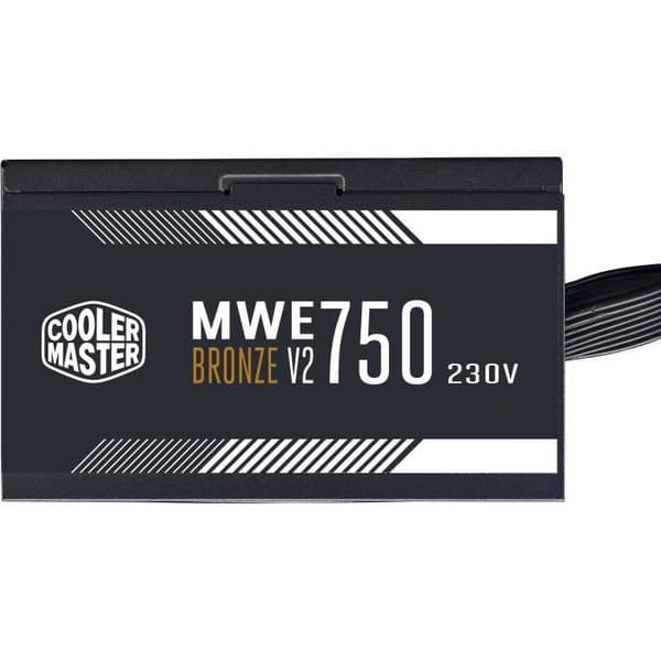 COOLER MASTER MWE Bronze 750W V2 - 750W strömförsörjning - 230V (80 Plus Bronze certifierad 5 års garanti) Svarta platta kablar