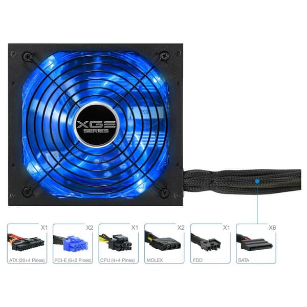 Tooq Strømforsyning Xtreme Gaming Energy Ii 600w 80+ Sort