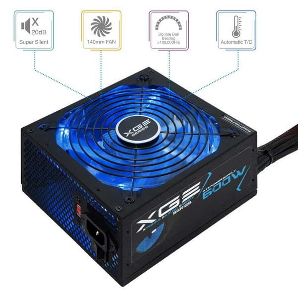 Tooq Strømforsyning Xtreme Gaming Energy Ii 600w 80+ Sort