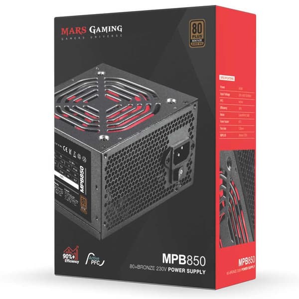 Mars Gaming Strømforsyning 4t Mpb850 850w 80 Plus Bronze Sort