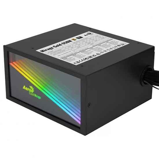 Aerocool Strømforsyning Mirage Certificado 80 Plus Gold 650w Søvfarvet Sort