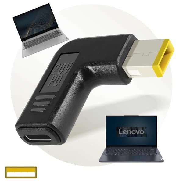 Lenovo USB-C till fyrkantig laddningsadapter
