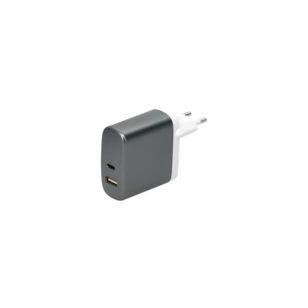 Laddare - ERARD - 2 USB A/C F - 18W - vit/grå