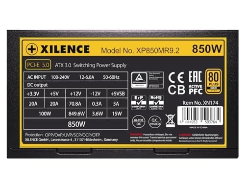 Xilence Performance X ATX 3.0 80+ GOLD 850W nul watt - PC/server strømforsyning (XN174)