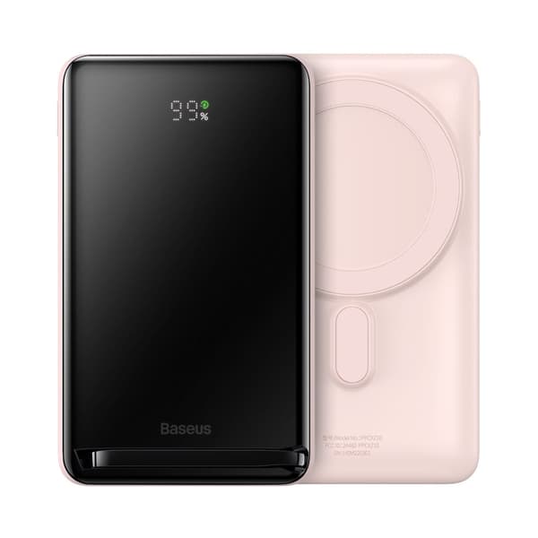 Powerbank med MagSafe trådløs opladning 10000mAh 20W USB-C kabel 0,5m pink Lyserød