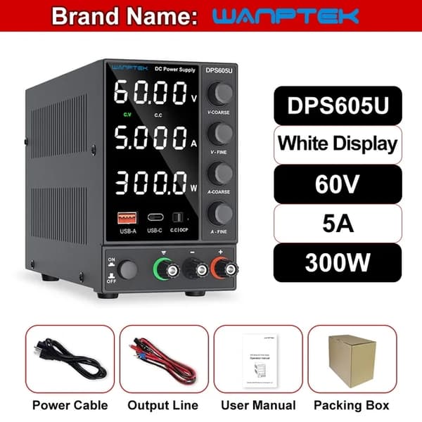 DC-virtalähde, säädettävä jännite, USB-liitäntä, UUSI DPS605U, 220V