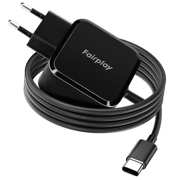 100W GaN USB-C-laddare för bärbar dator och MacBook Fairplay Svart