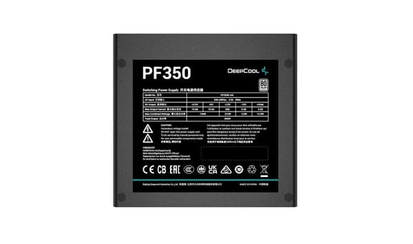 DEEPCOOL PF350 350W 80 PLUS Standard PSU, ATX12V V2.4, Sort Deepcool | PF350 | 350W
