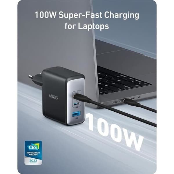 Anker 736 - Snabbladdare - 100 W - USB-C - kompakt med 3 portar