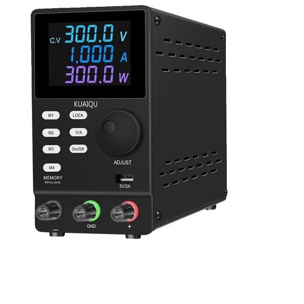 Lab DC strømforsyning, justerbar 30V 10A, USB digital bænk kilde, Blå, 110/220V±15%