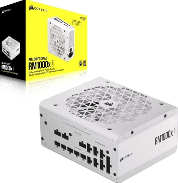 Corsair RMx Shift White Series RM1000x Cybenetics Gold ATX Power - PC/Server strömförsörjning (CP-9020275-EU)