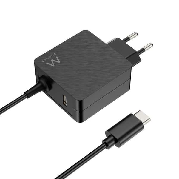 Ewent Ew3979 USB-C väggladdare för bärbar dator +1 USB-A port Pd 45W svart Svart
