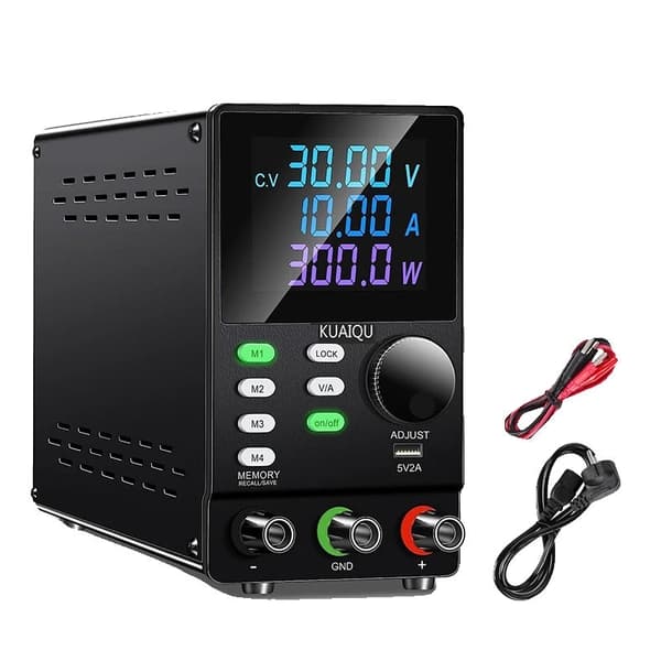 Laboratorie likströmsaggregat, justerbart 30V 10A, USB digital bänkkälla, SPS3010Black, AC 220V
